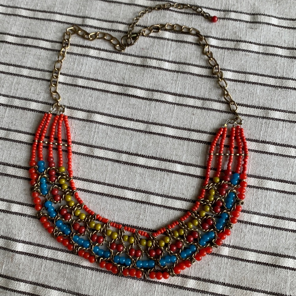Vintage Beaded Summer of Love Collar Necklace